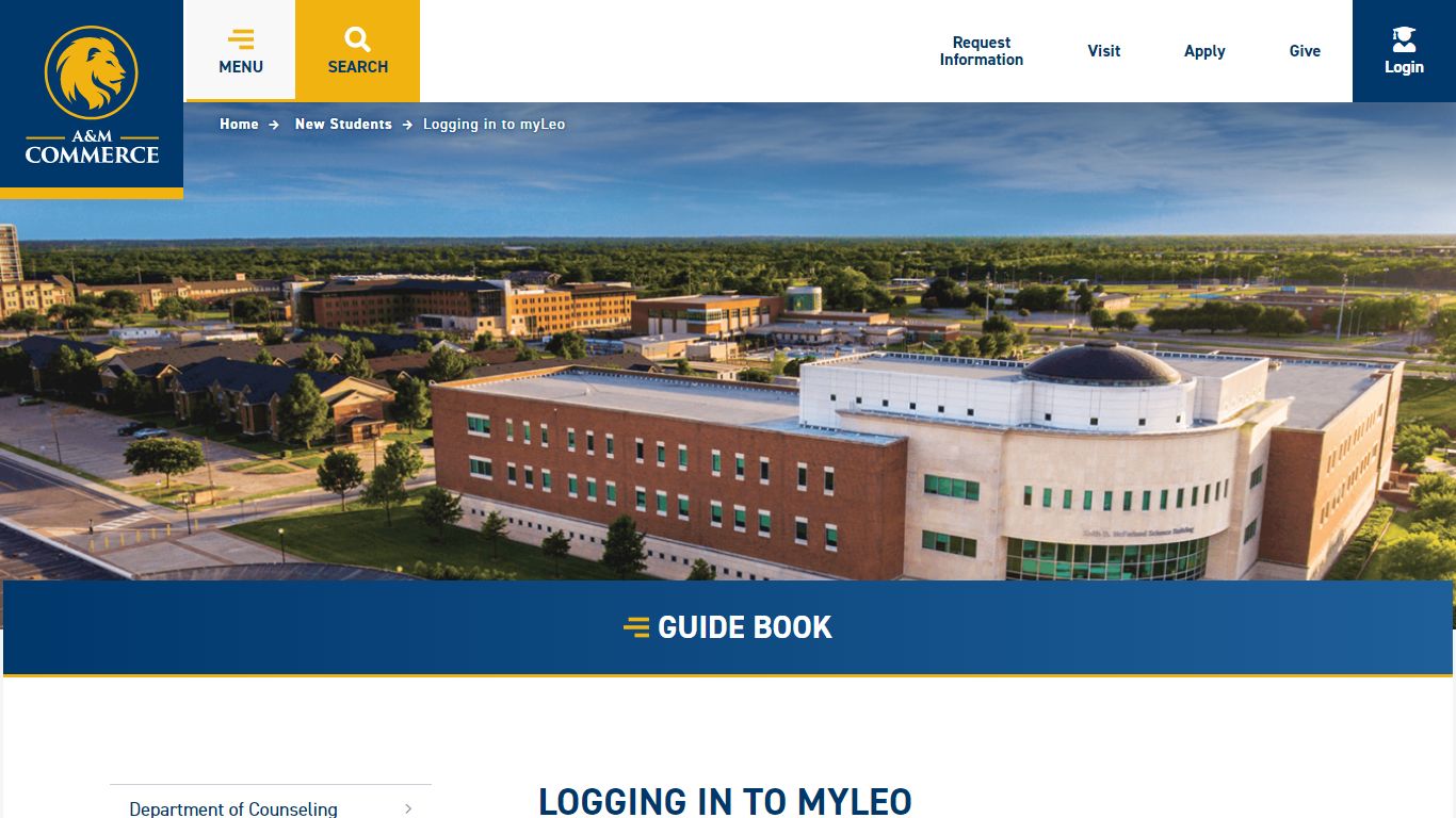 Logging in to myLeo - Texas A&M University-Commerce